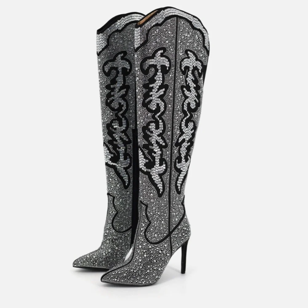 Super Sexy Rhinestone Boots size 7 NWOB